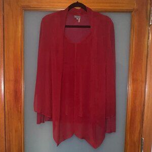 Red Sheer Cardigan (Vince Camuto)